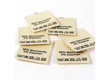 Materialetiketten 95 % CO, 5 % EL; Waschen: 40 Grad